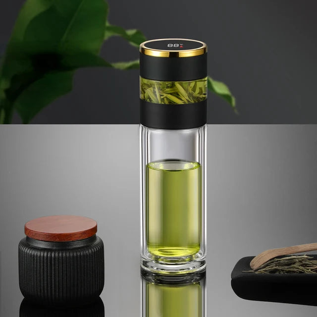 Tea Infuser Vacuum Flask With Temperature LED Display
