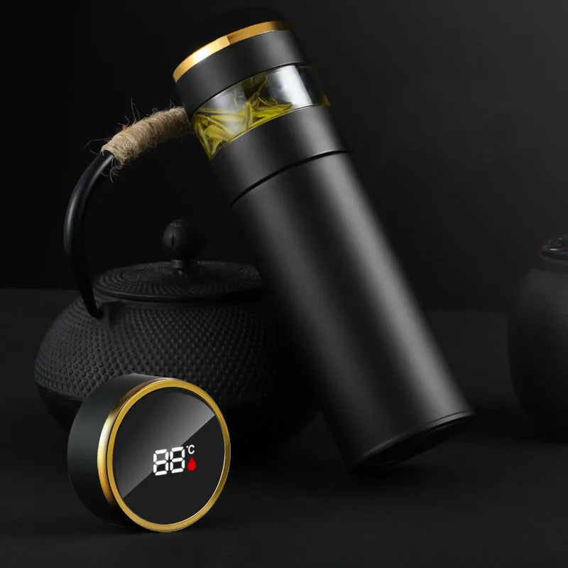 Tea Infuser Vacuum Flask With Temperature LED Display