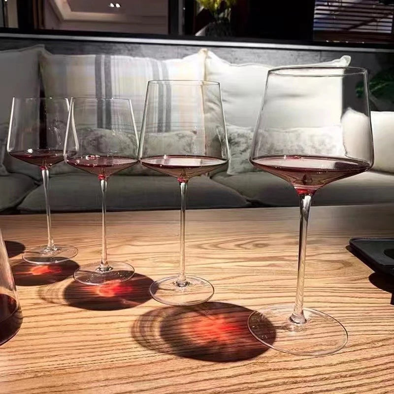 Handmade Crystal Burgundy Bordeaux Wine Glass Set of 2