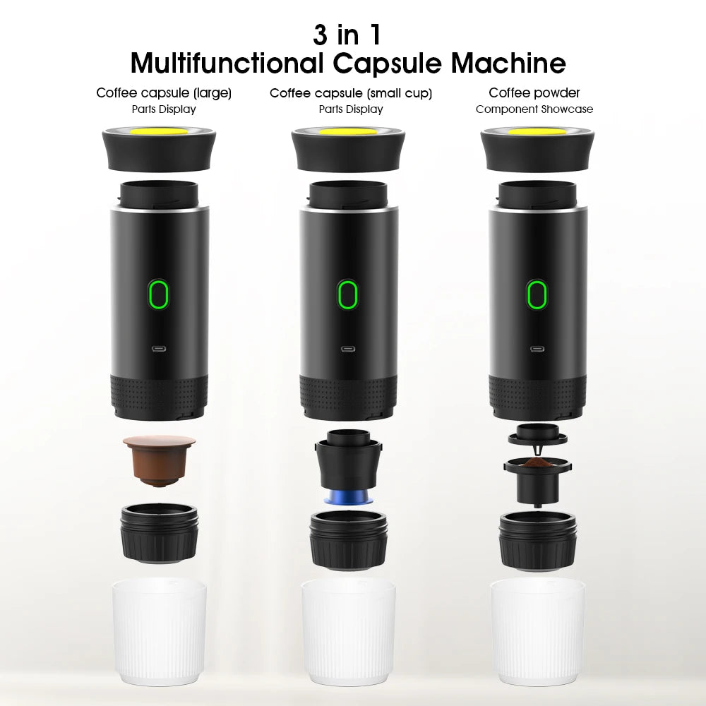 Wireless Electric Portable Hot/Cold Espresso Coffee Machine with Foldable Support Stand