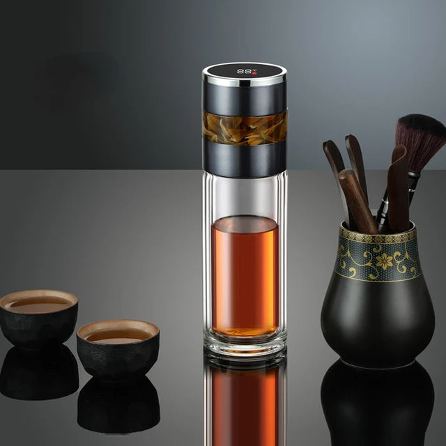 Tea Infuser Vacuum Flask With Temperature LED Display