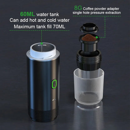 Wireless Electric Portable Hot/Cold Espresso Coffee Machine with Foldable Support Stand