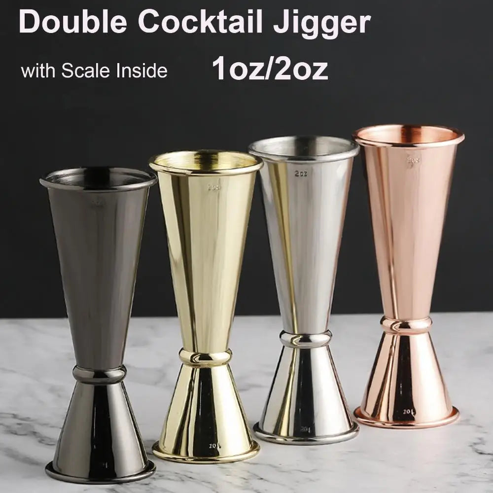 1 PC Double Cocktail Jigger Dual Design with Measurements Scales