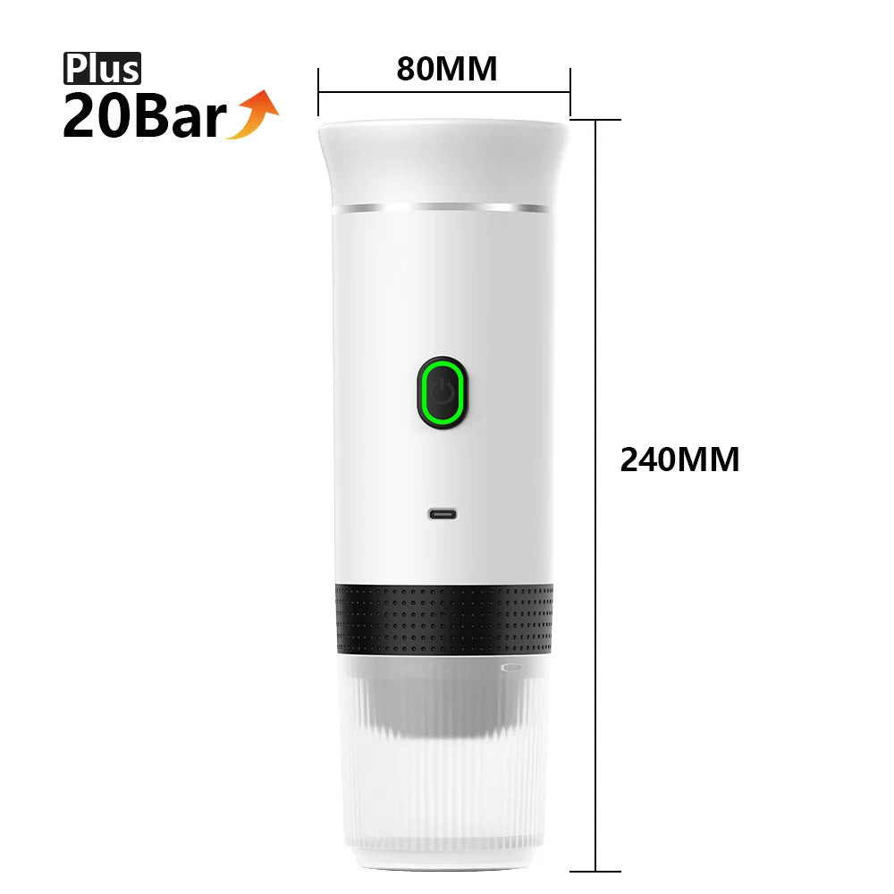 Wireless Electric Portable Hot/Cold Espresso Coffee Machine with Foldable Support Stand