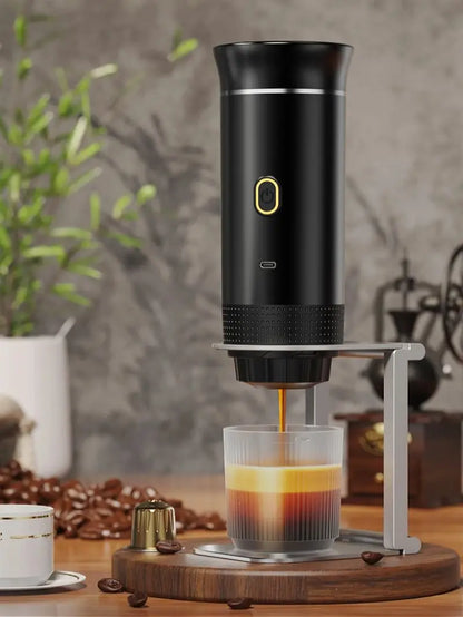 Wireless Electric Portable Hot/Cold Espresso Coffee Machine with Foldable Support Stand
