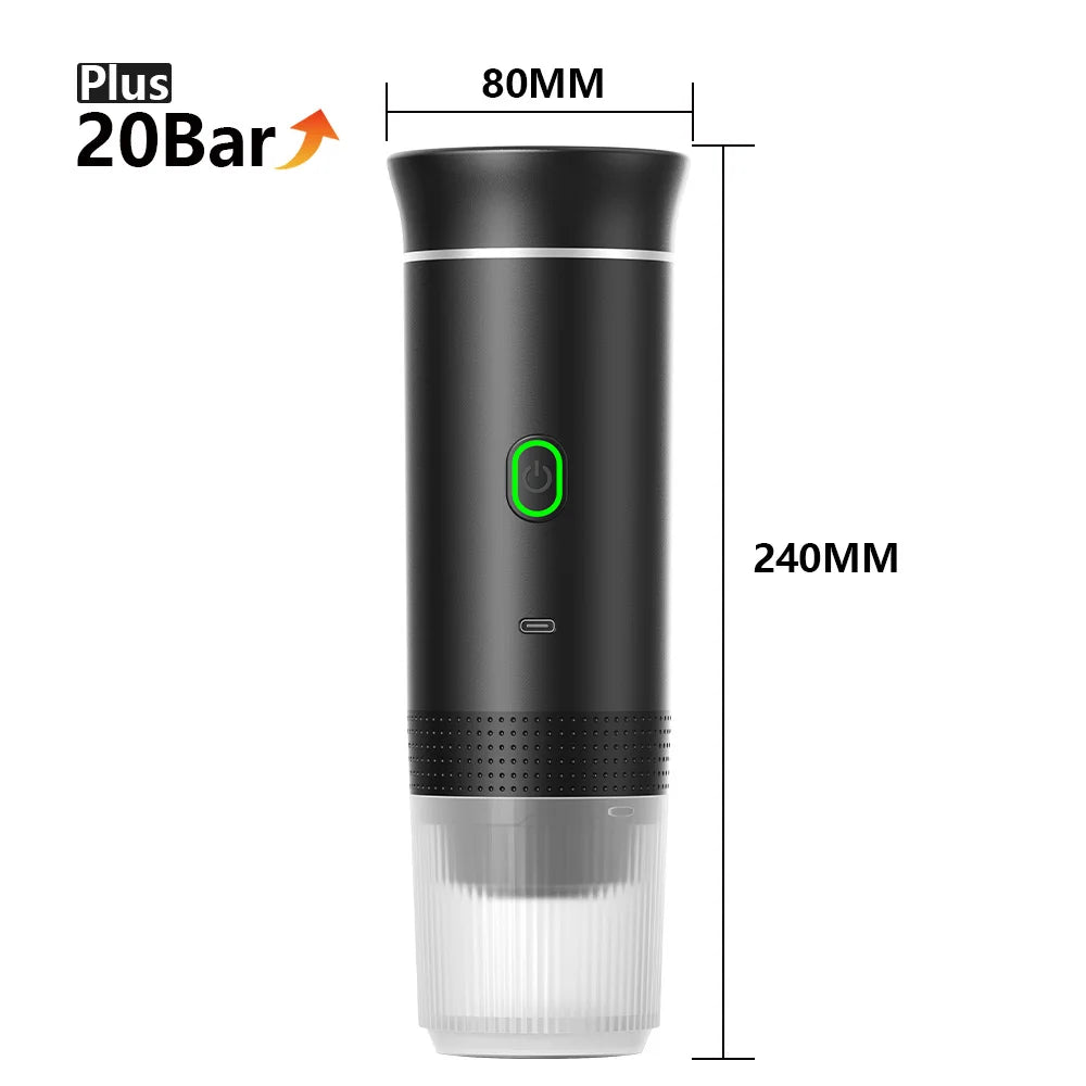 Wireless Electric Portable Hot/Cold Espresso Coffee Machine with Foldable Support Stand